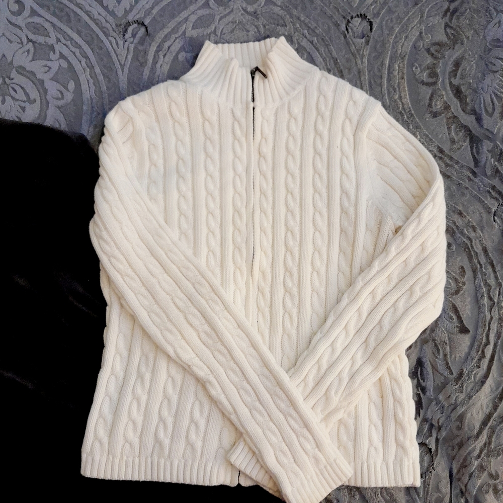 coquette l.lbean cable knit Zip up Cardagin